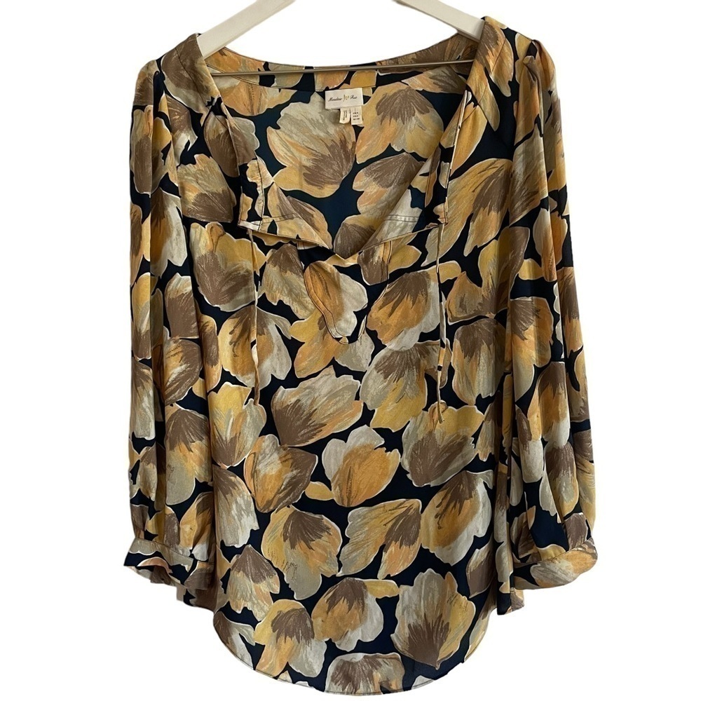 Anthropologie Meadow Rue Michelia Floral Blouse, Size 4
